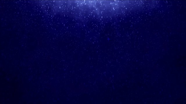 Falling snow on blue sparkle background