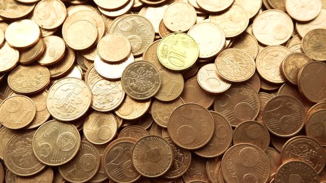 The video is of the money cent euro coin. The background. 