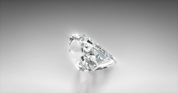 Tapered Baquette cut diamond on gray background (seamless)