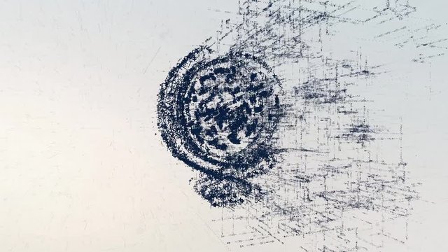 digital world sign, a design consisting of a code of numbers and a symbol