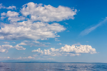 dramatic seascape Adriatic sky and sea background