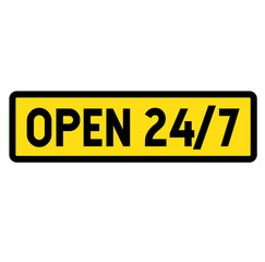 open 24-7 sign , label