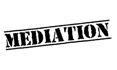 Mediation typographic stamp