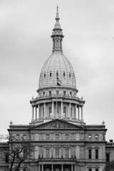 Fototapeta na wymiar The Michigan Capitol Building, in Lansing, Michigan