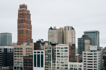 Fototapeta na wymiar View of buildings in downtown Detroit, Michigan