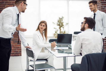 business team at workplace in office