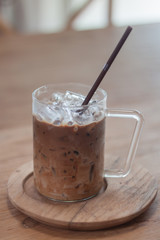 Iced coffee in coffee shop