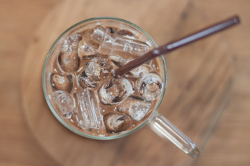 Iced coffee in coffee shop