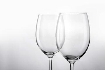 transparent glasses isolated white.