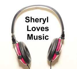 Sheryl Loves Music Headphone Graphic Original Design