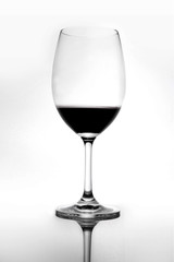 wine glass with wine isolated white