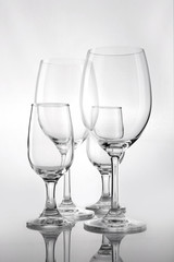transparent glasses isolated white.