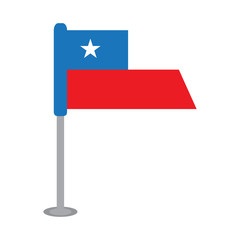 Isolated flag of Chile