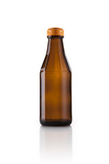 brown glass bottle isolated white