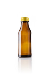brown glass bottle isolated white