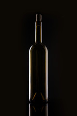 wine bottle silhouette on the black 