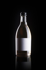 empty bottle isolated black.