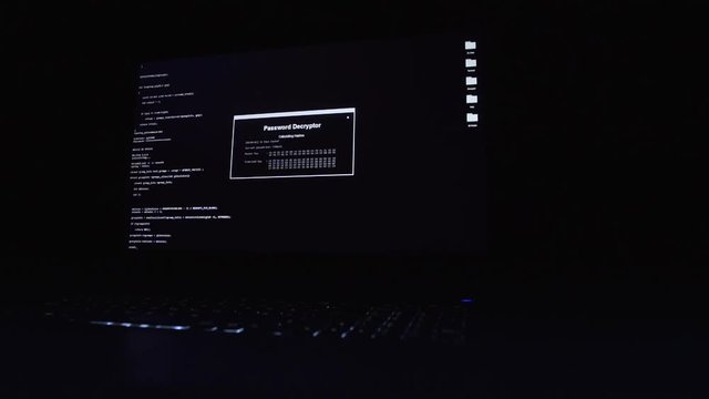 Hacking Password. Classic Screen. The Dolly Track From Right to Left