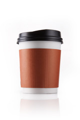 take out coffee cup isolated white.