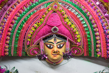 Chhau or Chhou masks on diaplay for sale