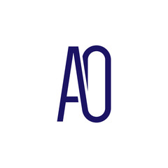 A O Initial Letter Linked logo icon vector
