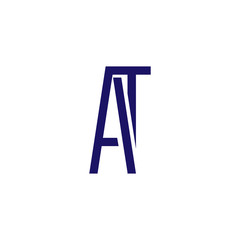 AT Initial Letter Linked logo icon vector