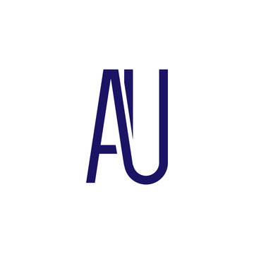 AU Initial Letter Linked logo icon vector