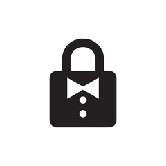 padlock key with bow tie logo icon vector