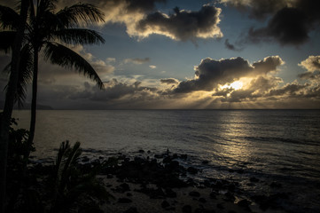 Fototapeta na wymiar Hawaii Seashore Sunset