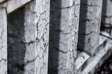 Cracked damaged bridge pillars abstract