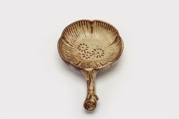 asian ceramic saucer on the white background
