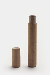 perfume wood case isolated white.