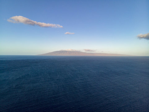 Hawaii Island of Lanai from Maui Shore at Sunrise