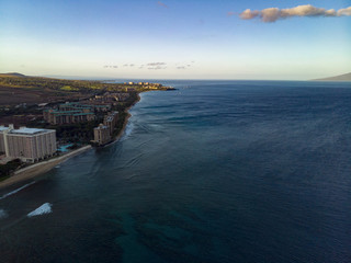 Obraz premium Kaanapali Beach Aerial View of Coast in the Morning