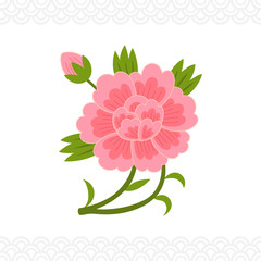 Korean traditional decorative flower element