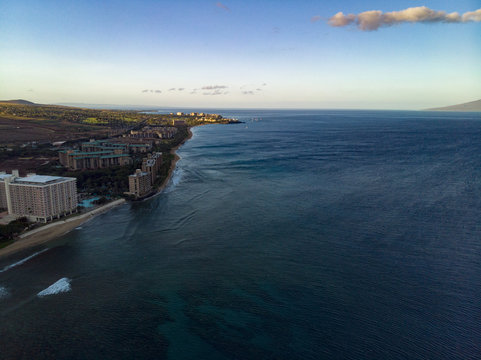 Kaanapali Beach Aerial View of Coast in the Morning
