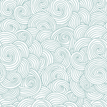 Waves funny seamless pattern. Vector