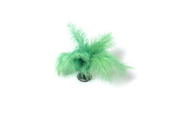 green (Ball Lifting)comeback kick isolated white.