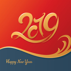 New Year greeting card. 2019 year
