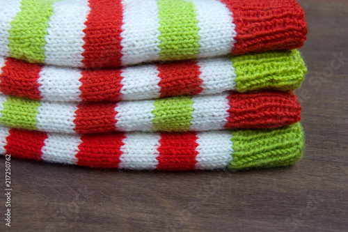 Colorful Christmas Red White And Green Knitted Patterns Of