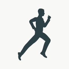 Businessman running forward. Abstract illustration. Modern lifestyle metaphor