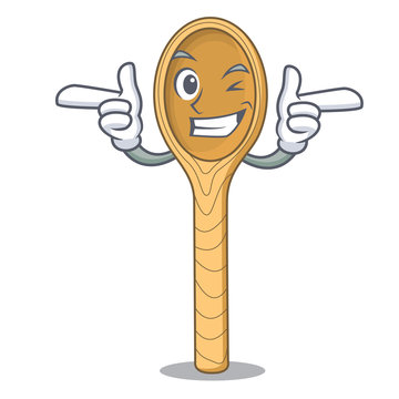 Wink wooden spoon character cartoon