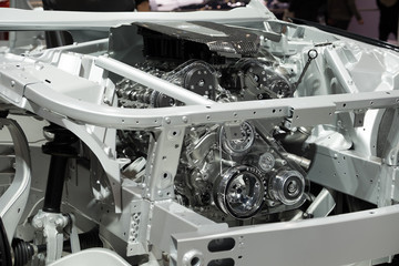 car engine on stand