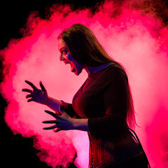 Portrait of a pale gothic vamp