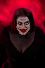 Portrait of a pale gothic vamp