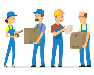 Obraz premium Courier and delivery characters design.