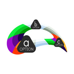 Abstract colorful geometric option infographics design template with sample abc options. Abstract background for business presentation or information banner