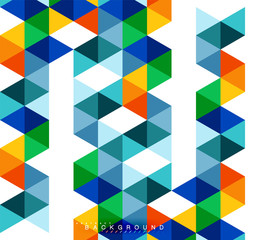 Multicolored triangles abstract background, mosaic tiles concept