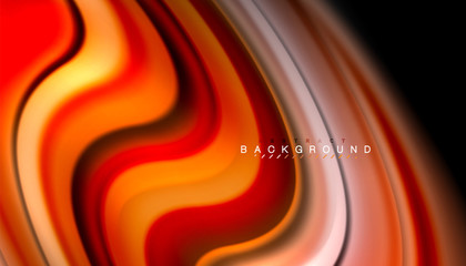 Fluid colors abstract background, twisted liquid design on black, colorful marble or plastic wave texture backdrop, multicolored template for business or technology presentation or web brochure cover