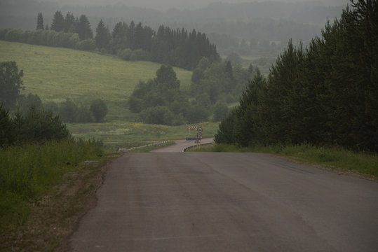 rural landscape - roads of middle Ural, Russia